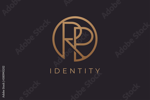 Abstract initial letter R and P logo,usable for branding and business logos, Flat Logo Design Template, vector illustration