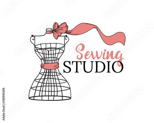 Logo for a sewing Studio. clothing stores.Vector illustration.