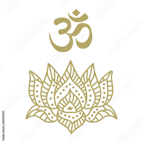 lotus flower with OM symbol