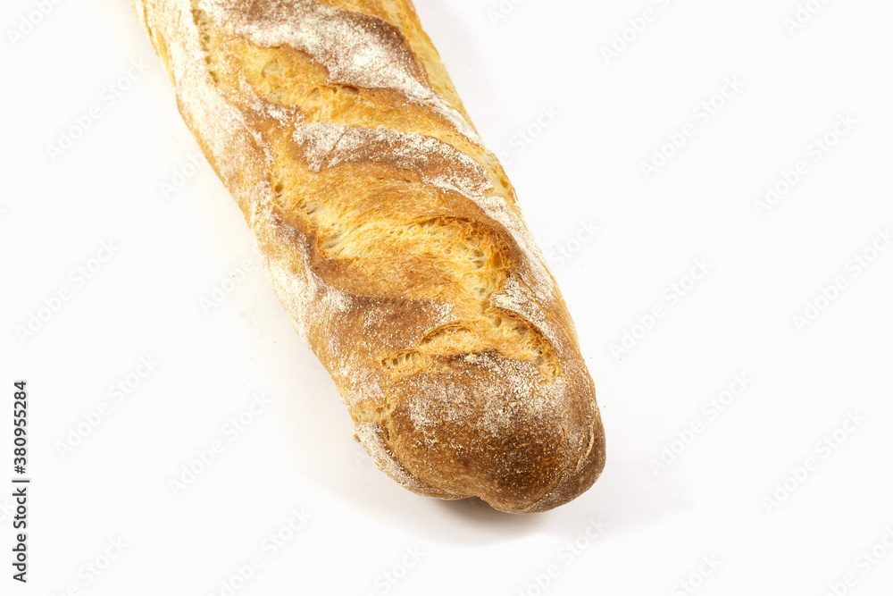 baguette de pain sur un fond blanc baguette de pain sur un fond blanc