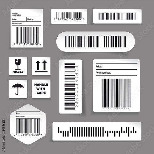 Barcode label vector set stickers