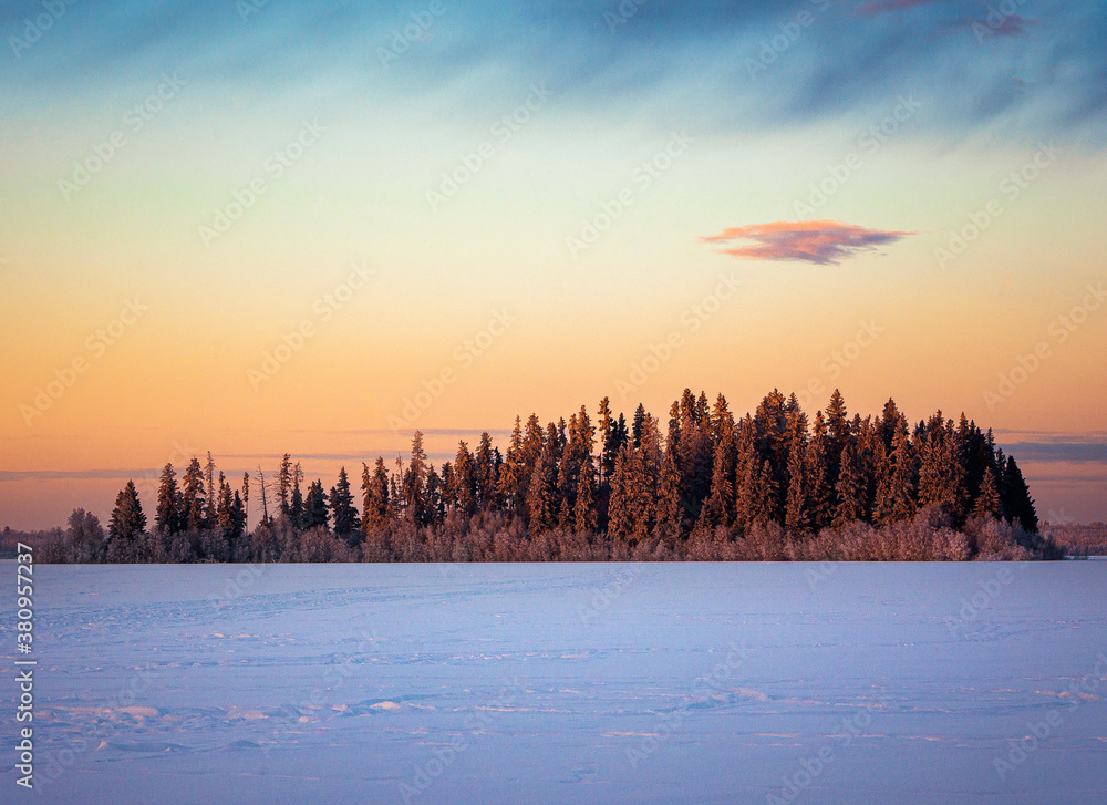 sunrise over the lake