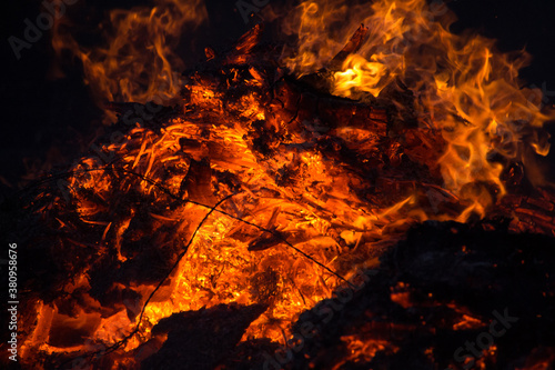 fire with burning flames background