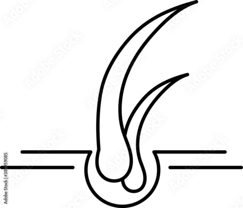 double hairs sprout, line icon