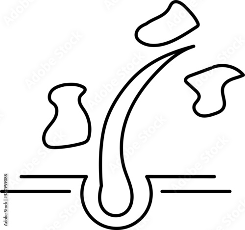 dandruff on hair, line icon