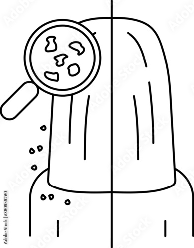 line icon, dandruff on hair
