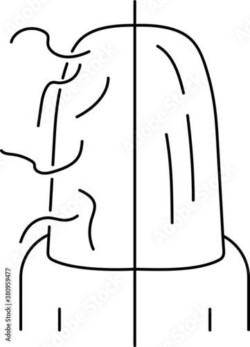 line icon, unruly hair care