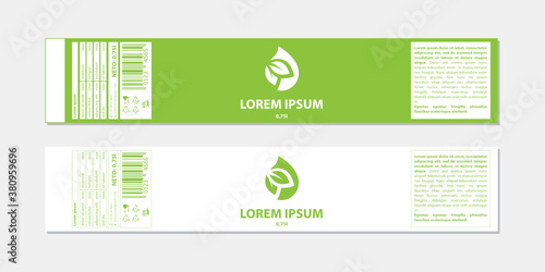 green leaves bottle label. vector