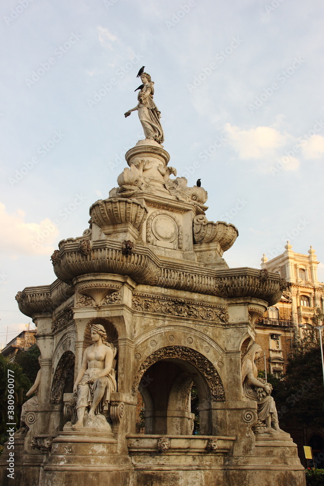 Flora fountain,  Hutatma Chowk, is an ornamentally sculpted architectural heritage monument , South Mumbai, India 