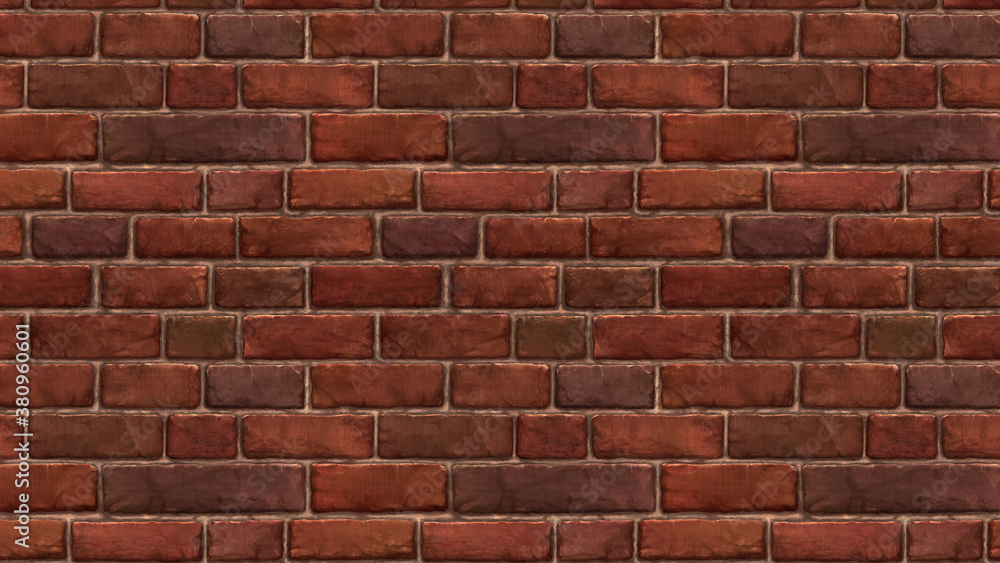 横長サイズの茶色い赤レンガの壁紙 シームレスパターン素材 Stock Illustration Adobe Stock