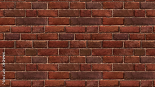 Wallpaper Mural 横長サイズの茶色い赤レンガの壁紙。シームレスパターン素材 Torontodigital.ca