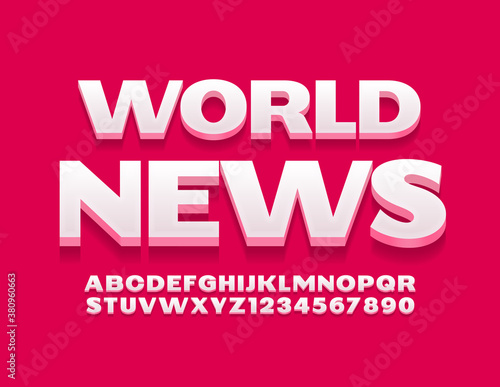 Wallpaper Mural Vector business emblem World News. Modern 3D Font. White Alphabet Letters and Numbers set Torontodigital.ca