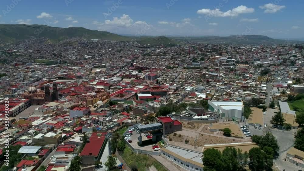 Magic town of Zacatecas Mexico, the historical downtown and the cable car, the mountain is Magic town of Zacatecas Mexico, the historical downtown and the cable car, the mountain is