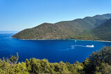 motor boat in the bay of the Ionian Sea a on the island of Kefalonia