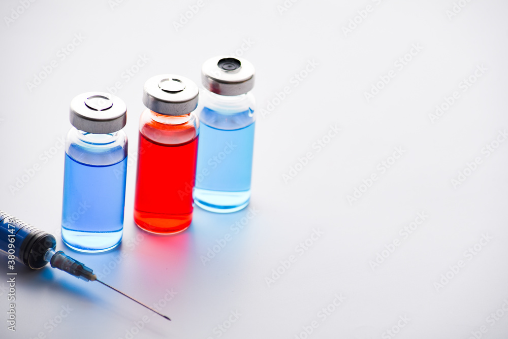 medical ampoules or vials with syringe isolated on white background. Medical vial and ampoules for injection and syringe. medicines and disease treatment. pharmacology and science. Copy space. medical ampoules or vials with syringe isolated on white background. Medical vial and ampoules for injection and syringe. medicines and disease treatment. pharmacology and science. Copy space.