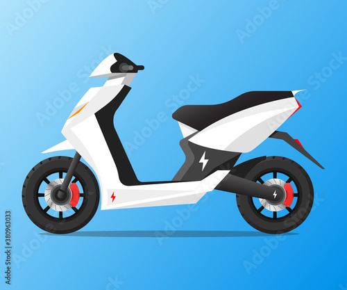 Electric scooter City Transportation Bike Motorcycle  Vector Illustration