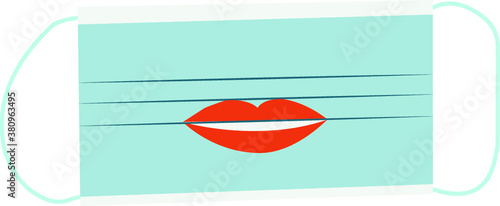 illustration of lips  med mask