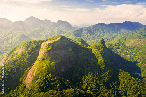 Tropical Landscape, Beautiful Tijuca Forest Mountains in Rio de Janeiro, Brazil