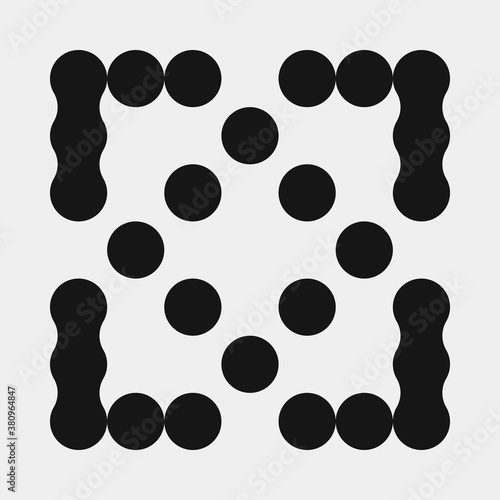 Abstract Cross Pattern Dots Logo generative computational art illustration