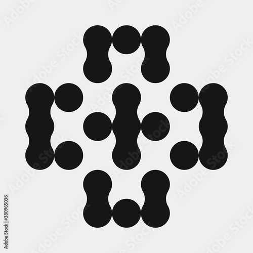 Abstract Cross Pattern Dots Logo generative computational art illustration