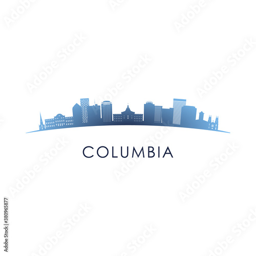 Columbia, South Carolina skyline silhouette. Vector design colorful illustration.