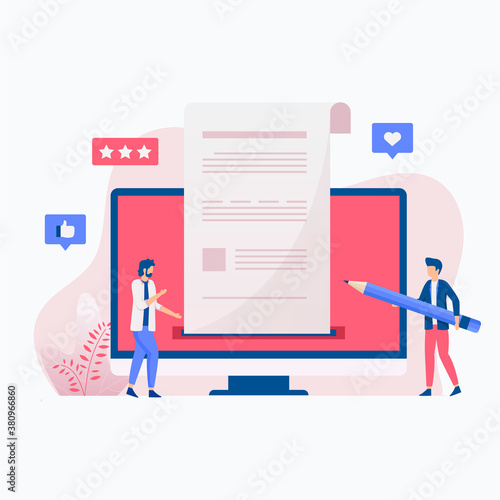 Creative writing illustration concept. Illustrations for websites, landing pages, mobile apps, posters and banners.
