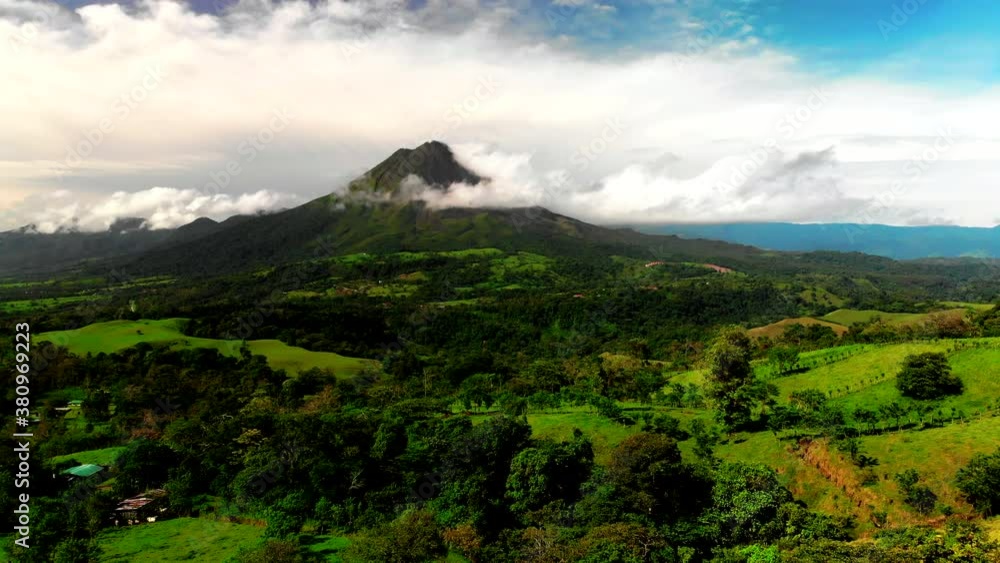 Drone shot of Arenal volcano in Costa Rica. Drone shot of Arenal volcano in Costa Rica.