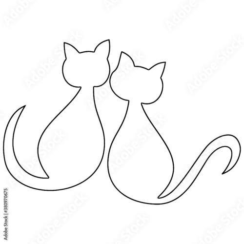 cuddly cats loving cats meow womens design animals coloring book animals vector illustration