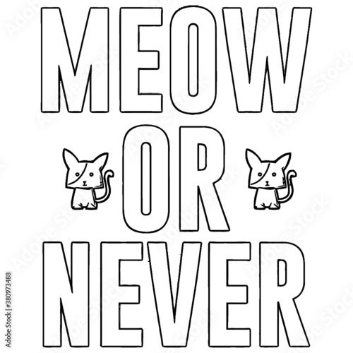 funny gift idea meow or never throw pillow cover 18 x 18 design animals coloring book animals vector illustration