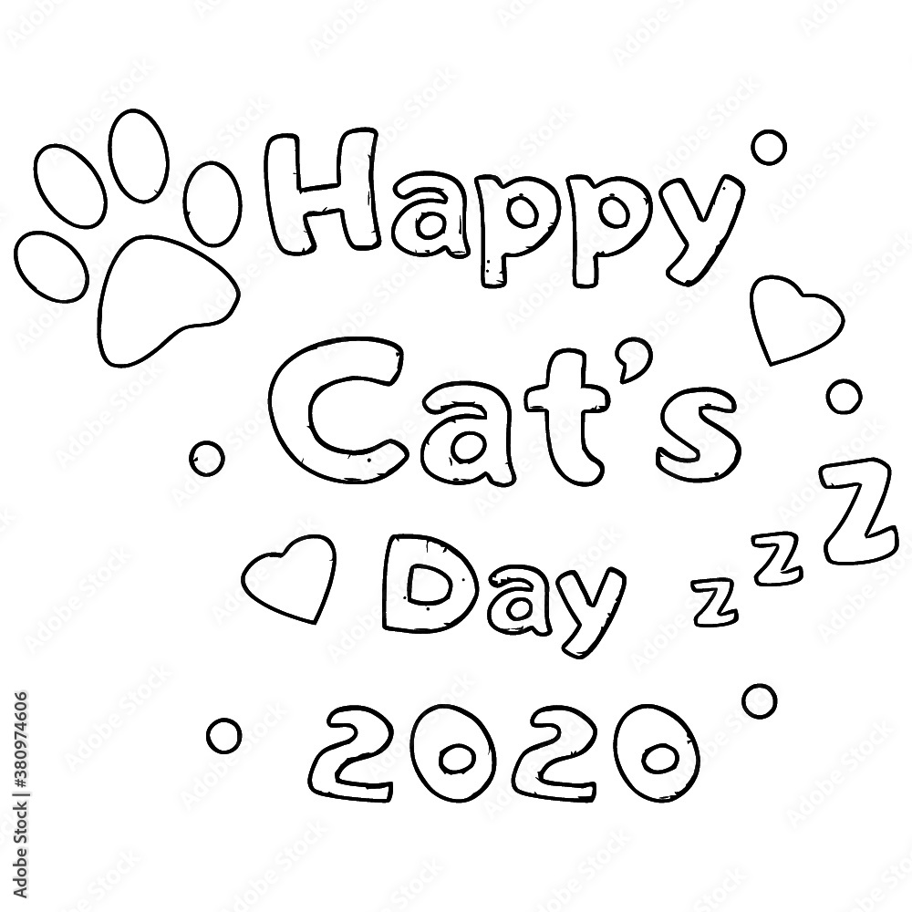 Vetor de happy cats day womens pique design animals coloring book ...