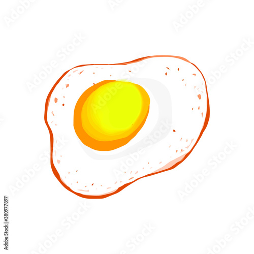 scrambled eggs from one egg in vector illustration
