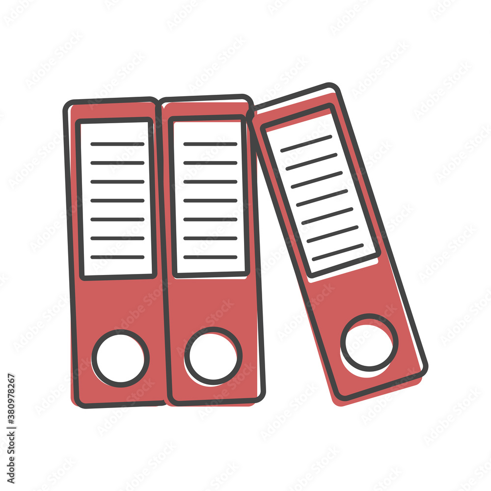 Vector icon archive folder ring binders. Symbol of office life on cartoon style on white isolated background. Vector icon archive folder ring binders. Symbol of office life on cartoon style on white isolated background.