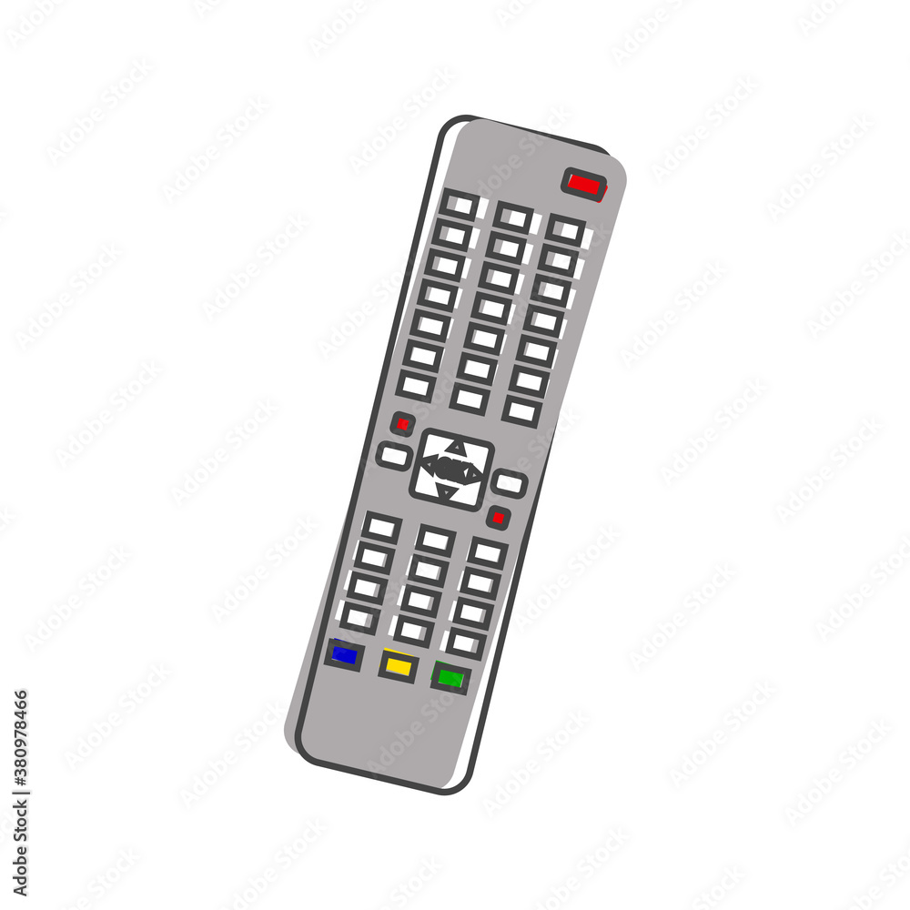 Vector illustration of a remote control. Remote triggering device icon cartoon style on white isolated background. Vector illustration of a remote control. Remote triggering device icon cartoon style on white isolated background.
