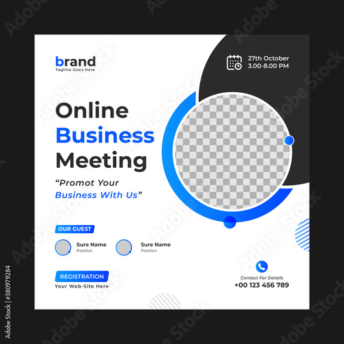 Invitation web banner to the  business conference.  web banner template design with vector.Social Media Banner and square  Annual business conference Web Banner.