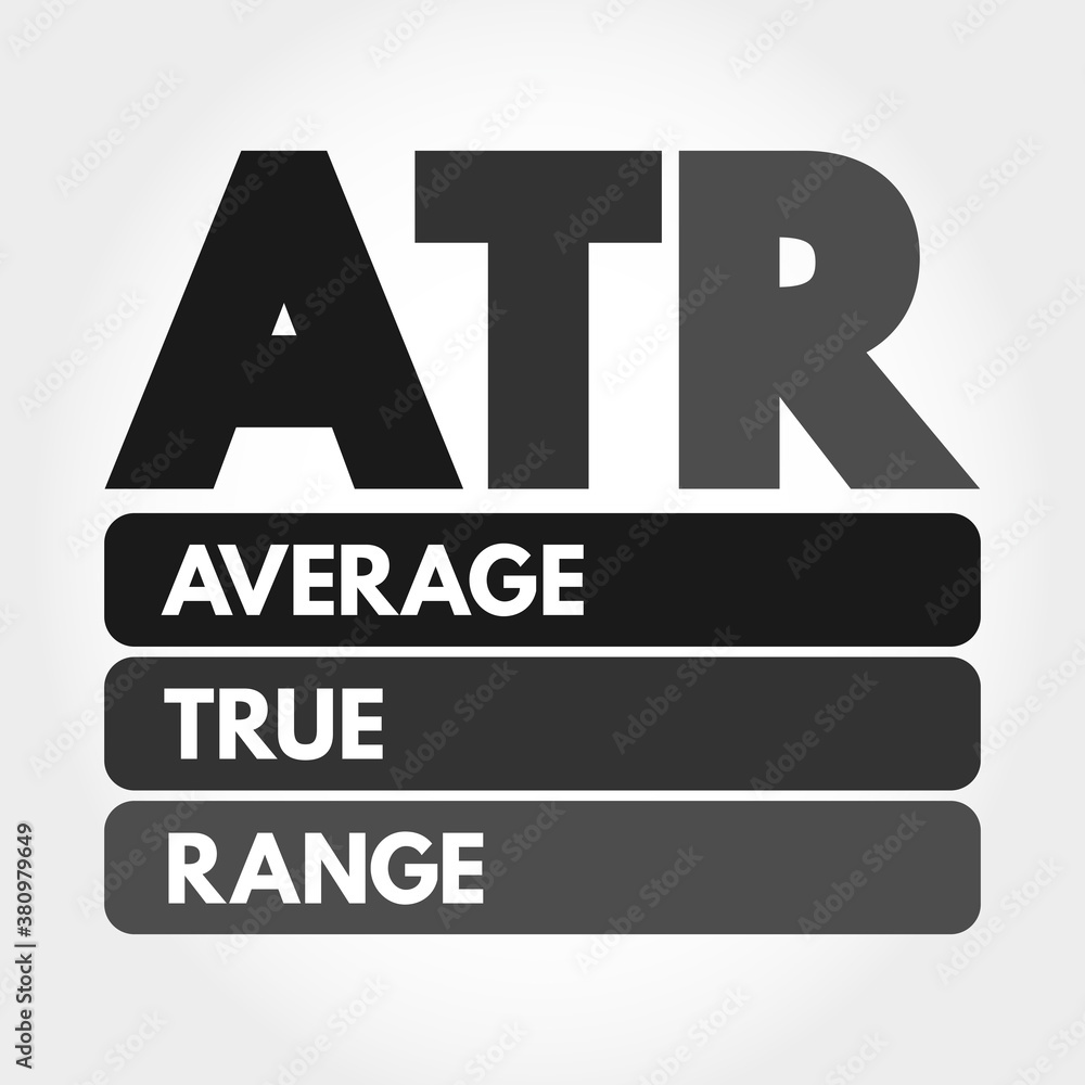 ATR - Average True Range acronym, business concept background ATR - Average True Range acronym, business concept background