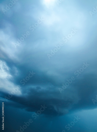 Volume rain cloud on the sky vetical abstract background