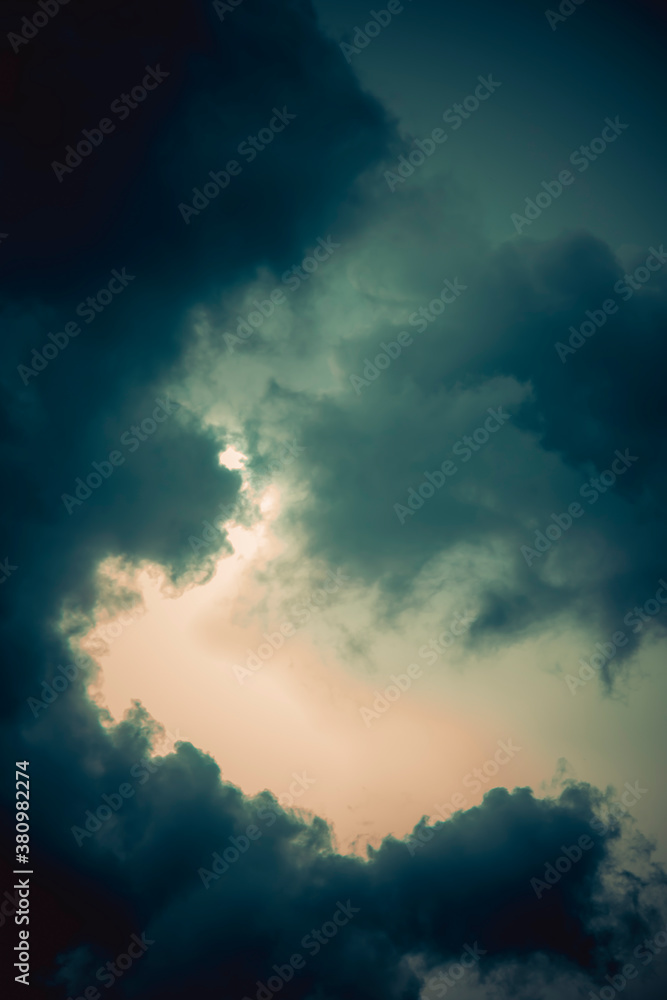 Sky with volume clouds abstract epic background