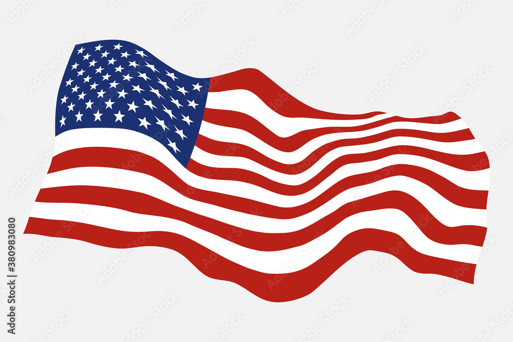 American Flag Waving In The Wind Vector Illustration Stock Vector American Flag Waving In The Wind Vector Illustration Stock Vector
