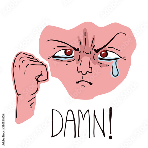 Rebel face and damn message