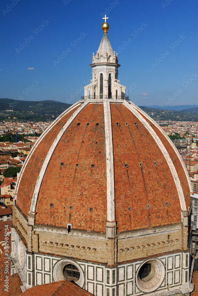 Close up of the Brunelleschi Duomo cupola in Florence