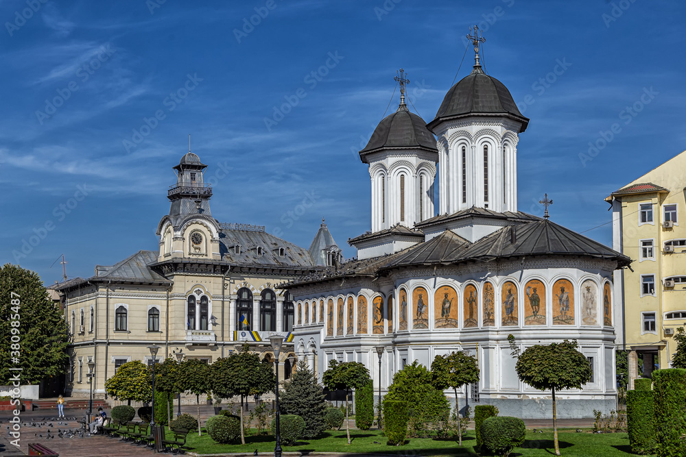 istoric building in the Prefecture Square  in Targu-Jiu, Romania