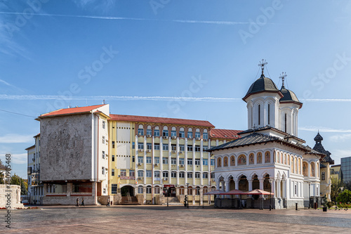 istoric building in the Prefecture Square  in Targu-Jiu, Romania photo