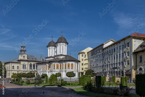 istoric building in the Prefecture Square  in Targu-Jiu, Romania photo