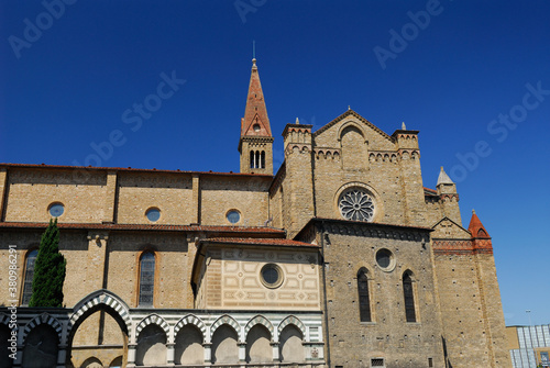 Side view of Santa Maria Novella in Florence Italy photo