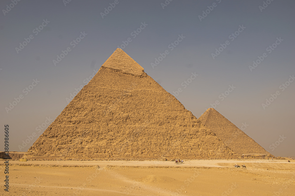 Panoramic view from Giza Desert, Architecture and historical place from Egypt, El Cairo 2018 Panoramic view from Giza Desert, Architecture and historical place from Egypt, El Cairo 2018