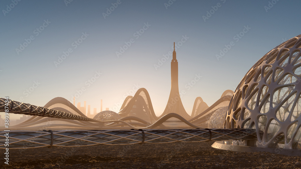 Obraz premium Futuristic City Skyline