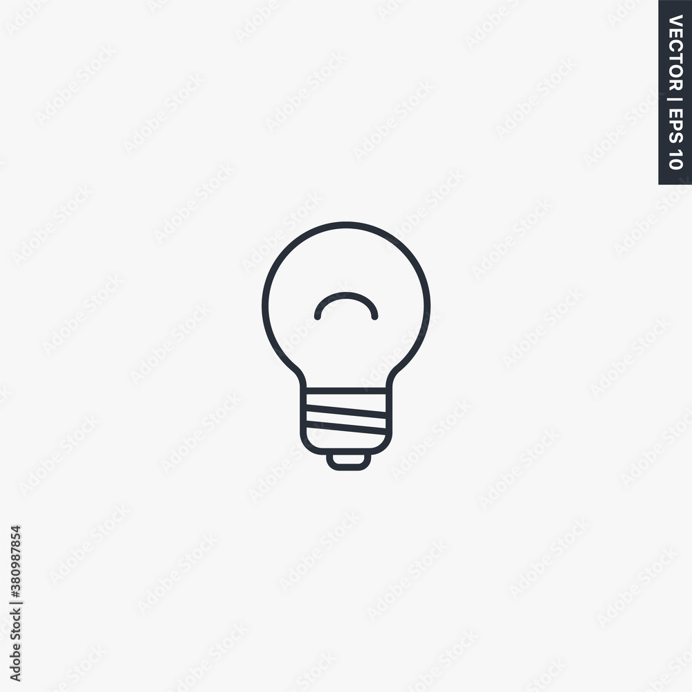 Light bulb, linear style sign for mobile concept and web design Light bulb, linear style sign for mobile concept and web design