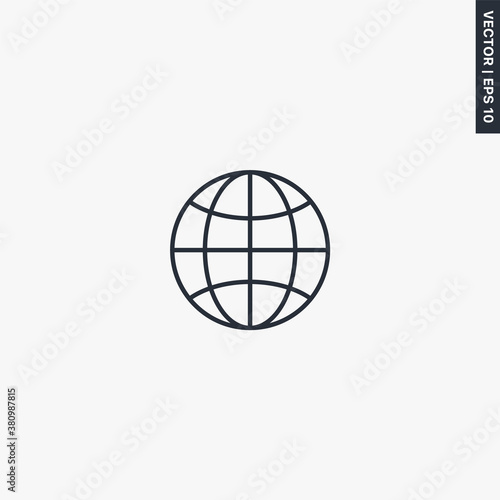 Global  linear style sign for mobile concept and web design