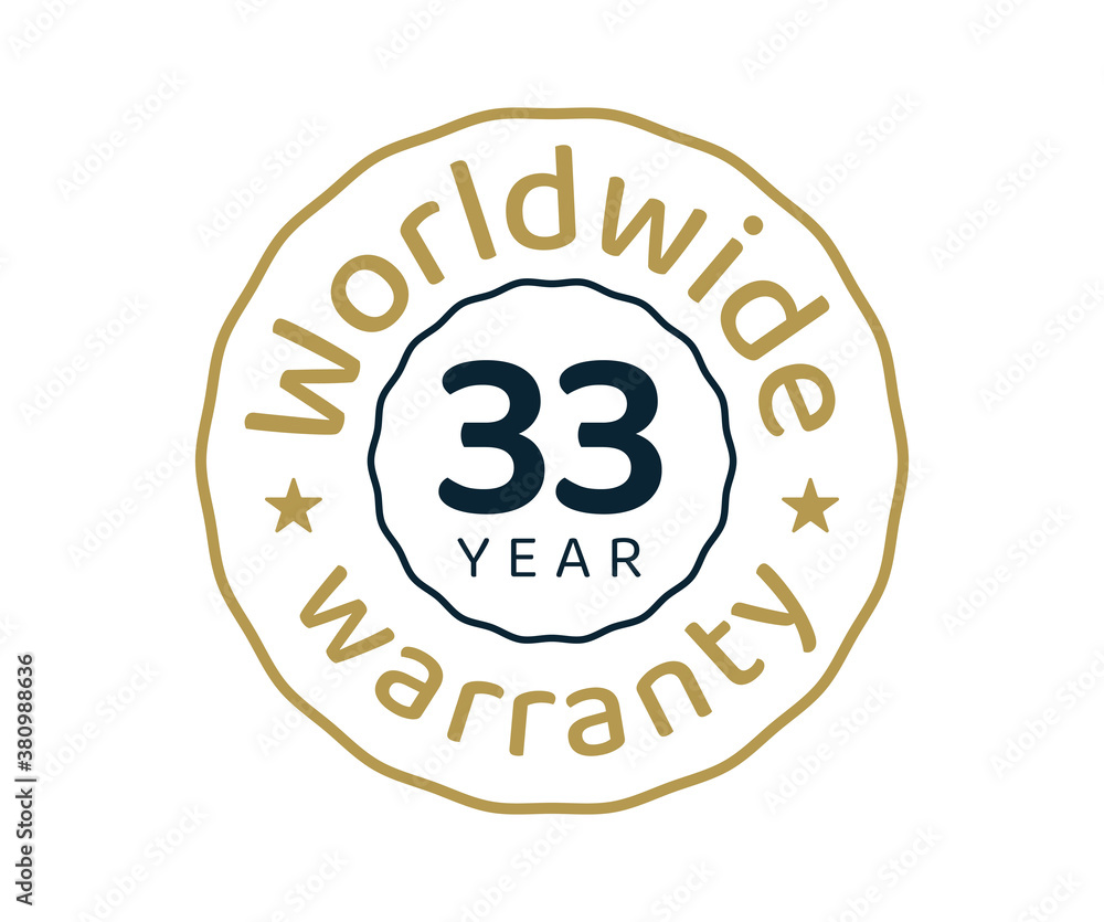 33 years worldwide warranty, 33 years global warranty