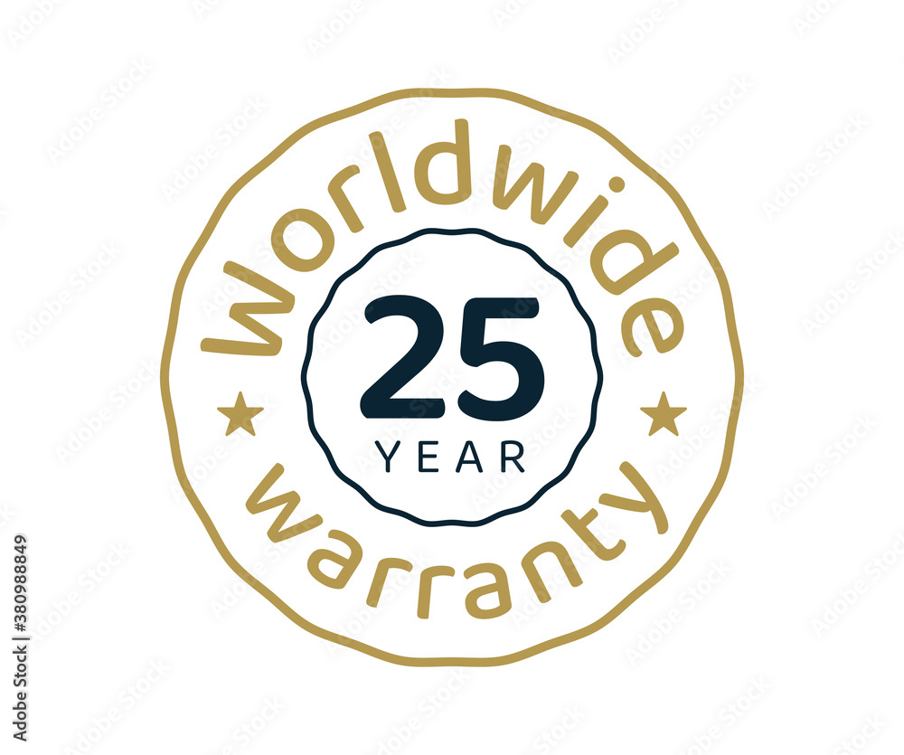 25 years worldwide warranty, 25 years global warranty